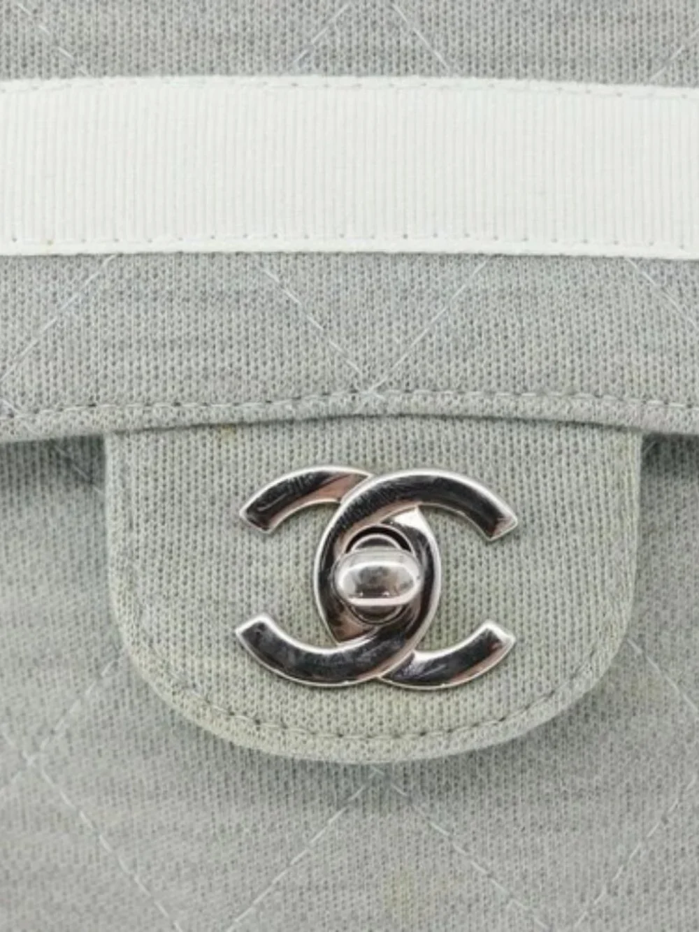 CHANEL Matelasse 26 Chain Shoulder Bag Jersey Gray Silver CC Auth 170659A